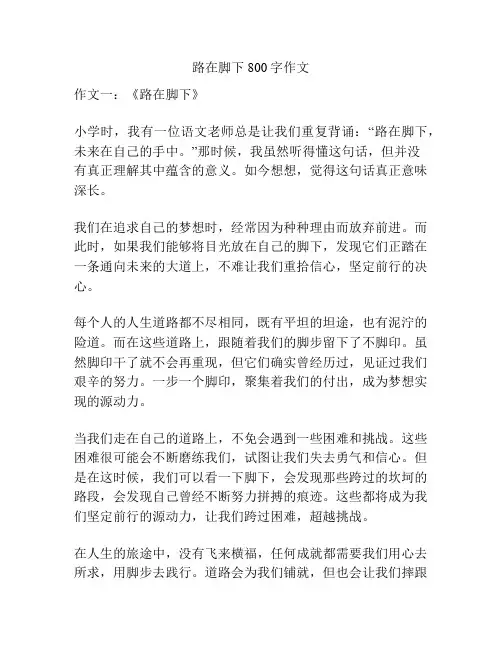 路在脚下800字作文