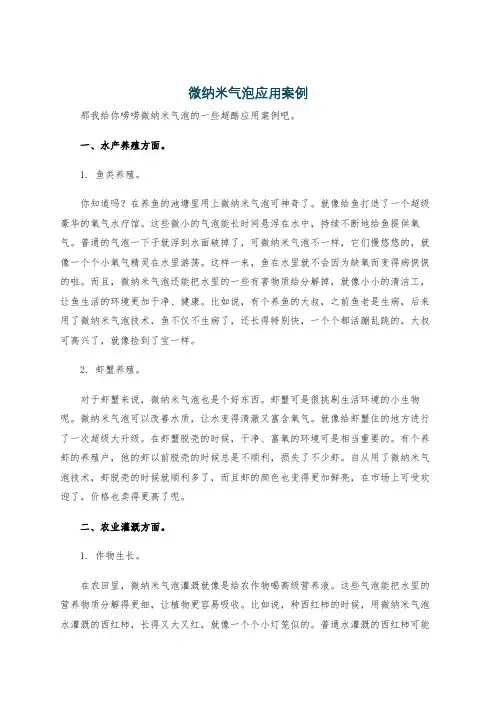 微纳米气泡应用案例