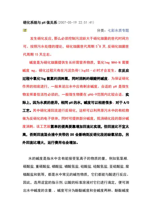 硝化,反硝化,碱度,DO与pH值关系