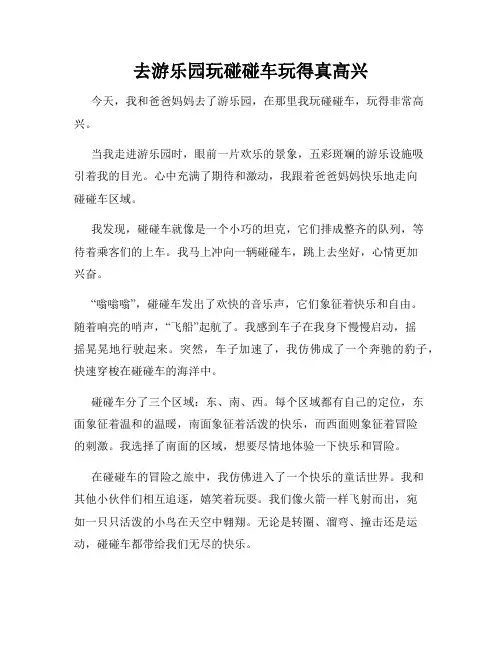 三年级作文那次玩得真高兴之去游乐园玩碰碰车玩得真高兴