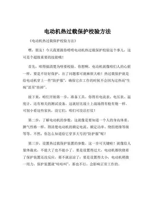 电动机热过载保护校验方法