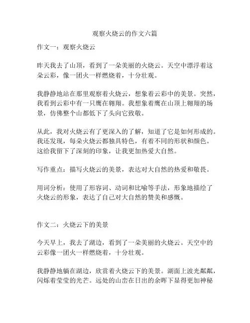 观察火烧云的作文六篇