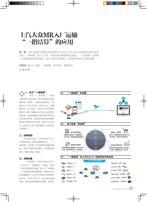 上汽大众MR入厂运输“一指结算”的应用
