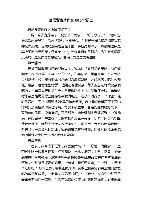 爱需要表达作文600字初二