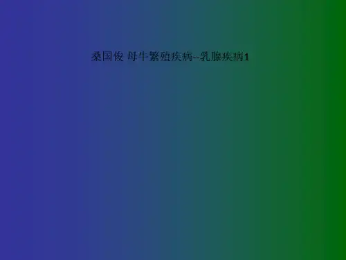 桑国俊 母牛繁殖疾病--乳腺疾病1