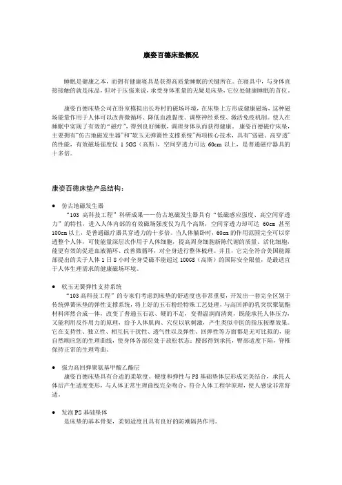 康姿百德床垫概况