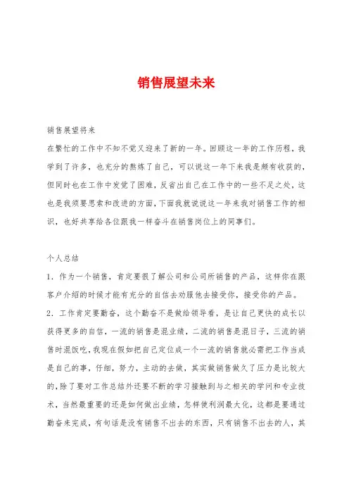 销售展望未来