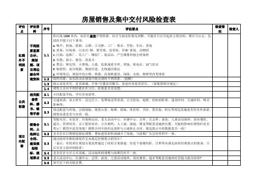 集中交付风险检查表