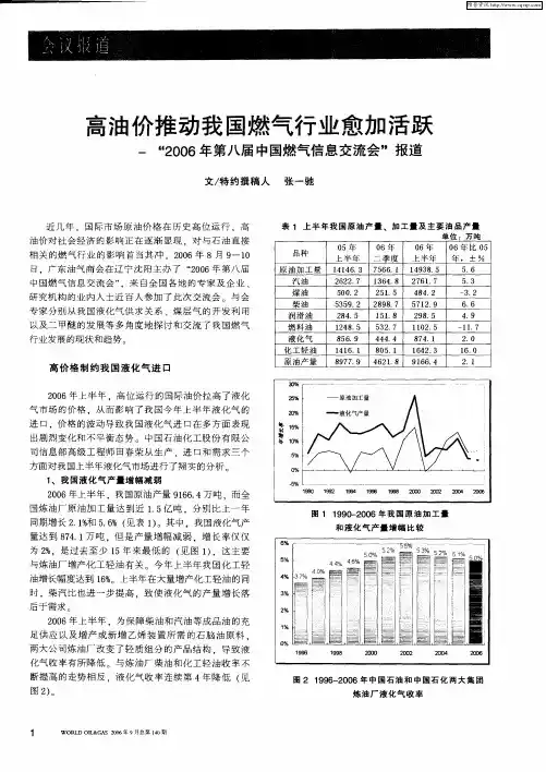 高油价推动我国燃气行业愈加活跃——“2006年第八届中国燃气信息交流会”报道
