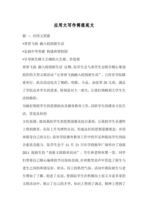 应用文写作简报范文
