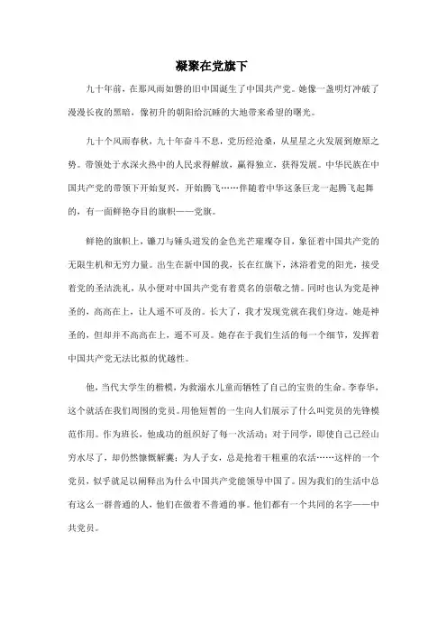 党课-凝聚在党旗下