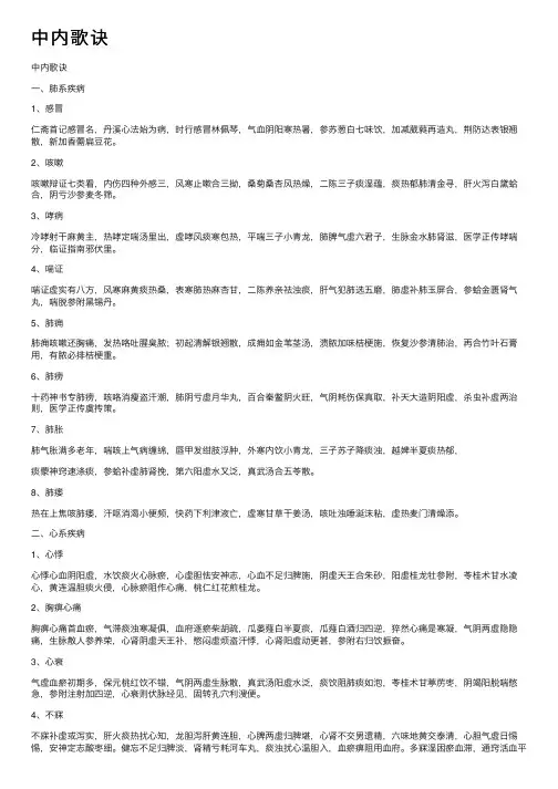 中内歌诀——精选推荐