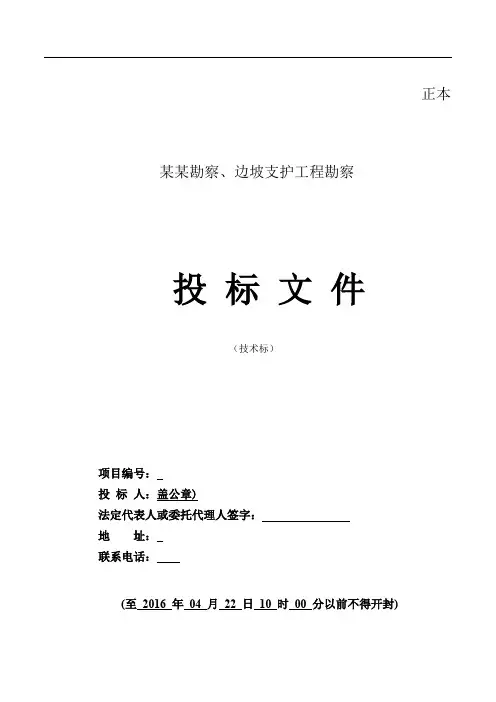 勘察项目投标文件(技术部分)