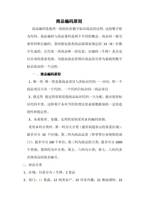 商品编码原则