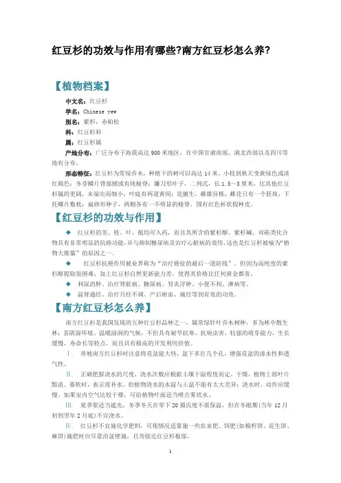 红豆杉的功效与作用有哪些