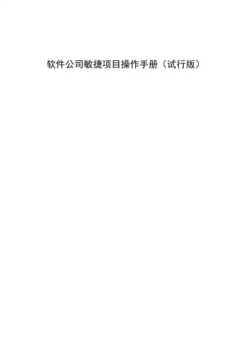 敏捷开发指导书
