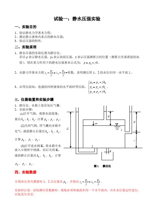 静水压强实验