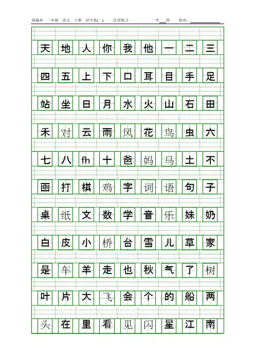 (完整版)部编版一年级语文上册生字课文识字(一)注音