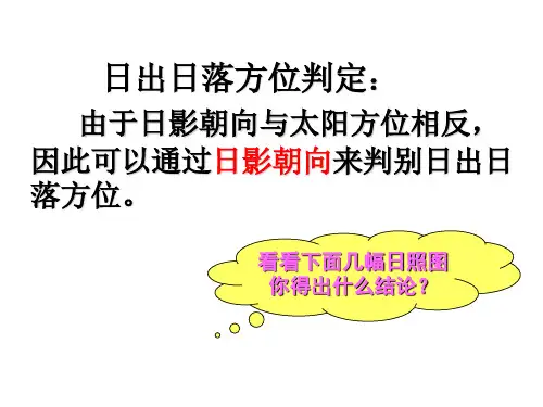 地理日出日落方位及太阳视运动概要