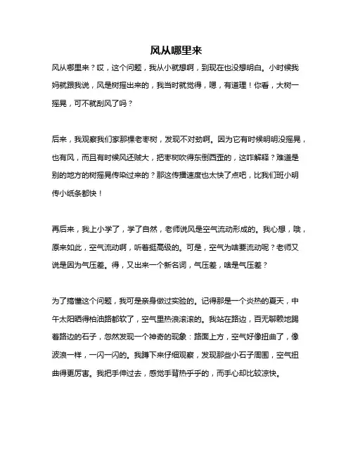 作文《风从哪里来》