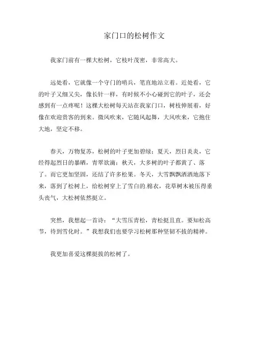 家门口的松树作文