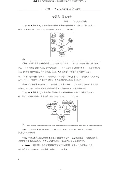 2018年高考语文第二轮复习第三部分专题六转换专题专项增分练