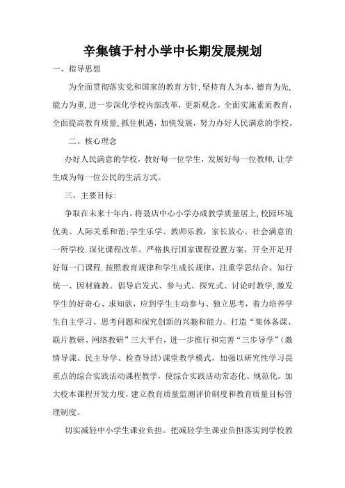 中长期发展规划
