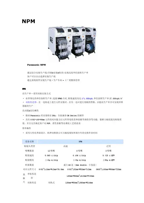 松下NPM系列贴片机[指南]