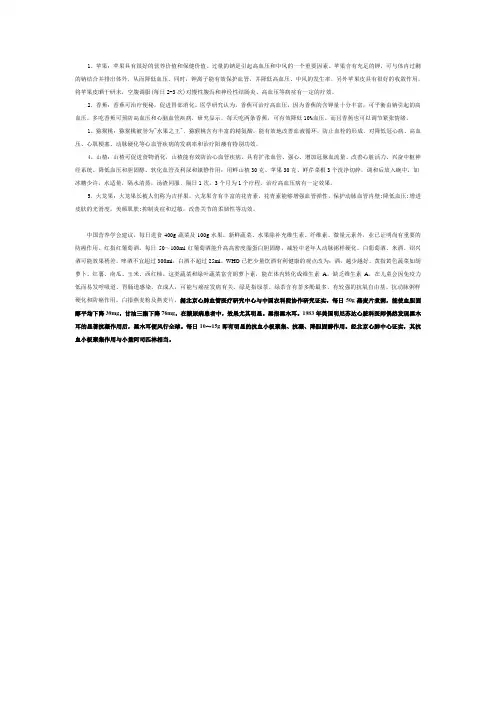 降血压水果