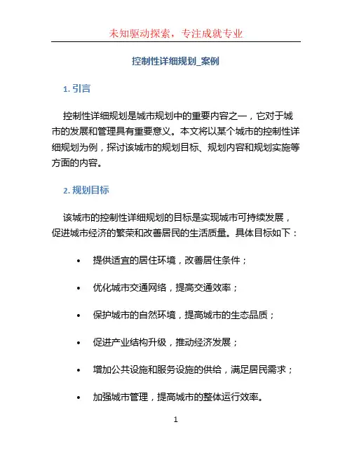 控制性详细规划_案例