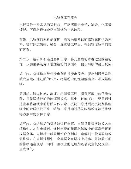 电解锰工艺流程