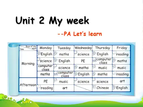 人教(PEP)五年级英语上册Unit2 My week PartA Let's learn课件