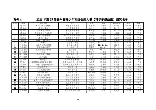 XXXX年第25届贵州省青少年科技创新大赛(科幻画)项目登记