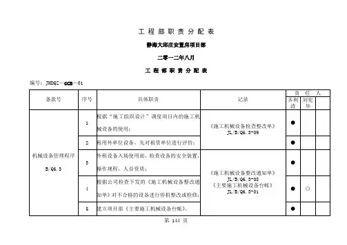 工程部职责分配表word资料29页