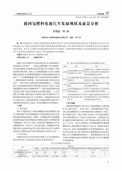 我国氢燃料电池汽车发展现状及前景分析