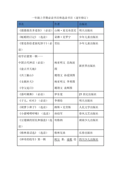 窦桂梅推荐1-6年级课外读物