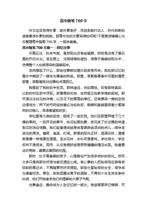 高中随笔700字