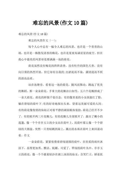 难忘的风景(作文10篇)