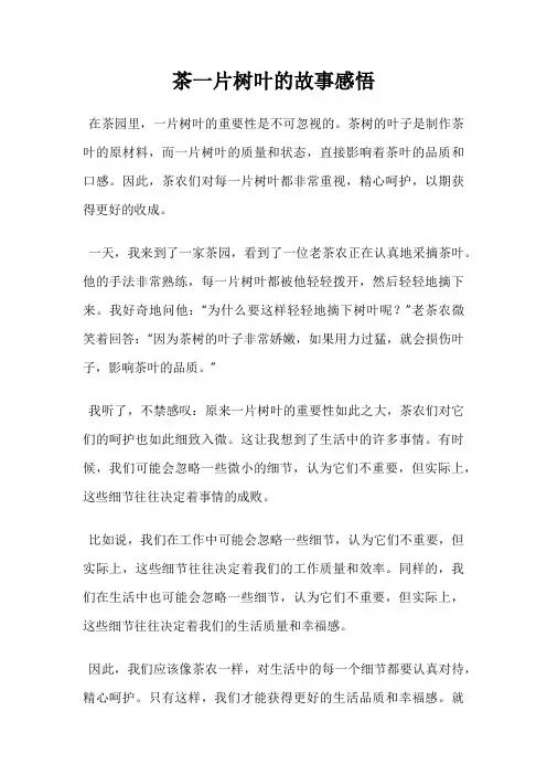 茶一片树叶的故事感悟