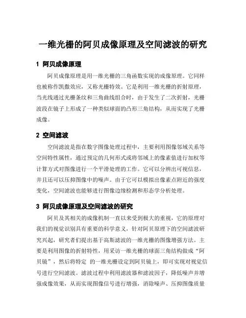 一维光栅的阿贝成像原理及空间滤波的研究