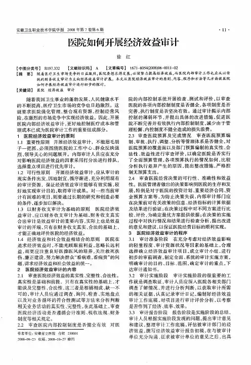 医院如何开展经济效益审计
