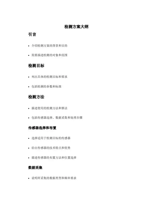 检测方案大纲