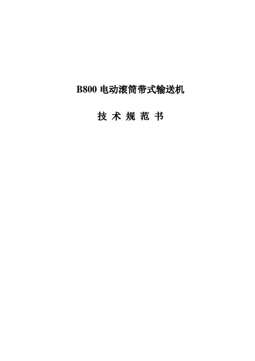 800电动滚筒皮带机技术规范书