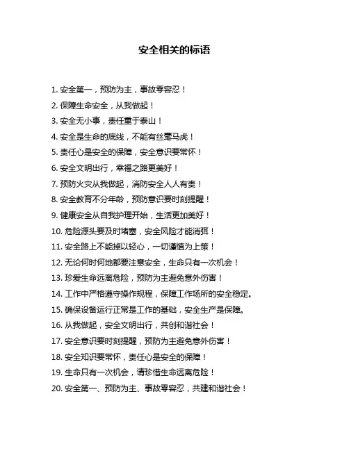 安全相关的标语