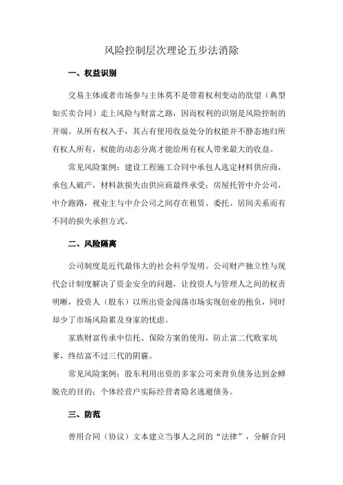 风险控制层次理论五步法消除