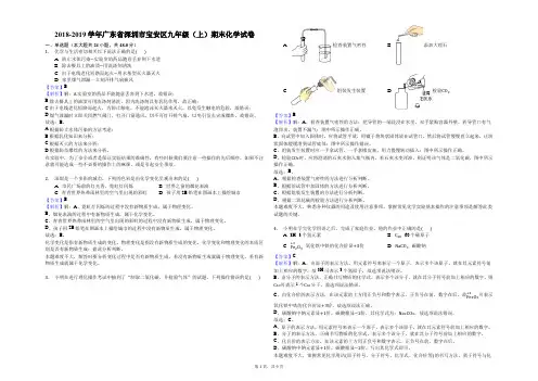 2018-2019学年广东省深圳市宝安区九年级(上)期末化学试卷解析版
