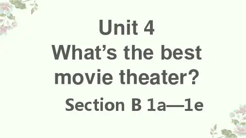 Unit4SectionB1a-1e课件人教版八年级上册