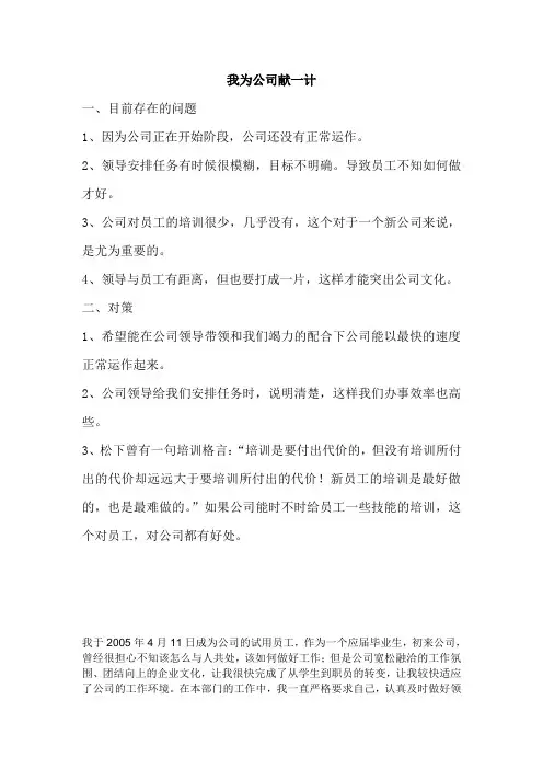 我为公司献一策