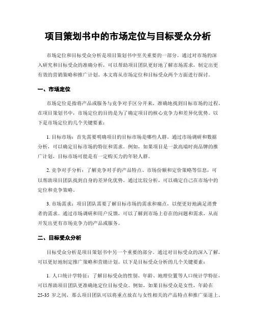 项目策划书中的市场定位与目标受众分析