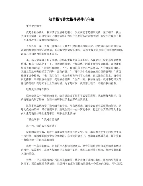 细节描写作文指导课件八年级